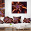 Coussin lombaire à motif fractal coloré floral