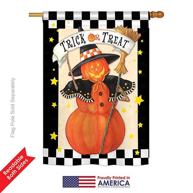 Mélange de polyester à 2 côtés 40 x 28 po jack-o-lantern drapeau de jardin
