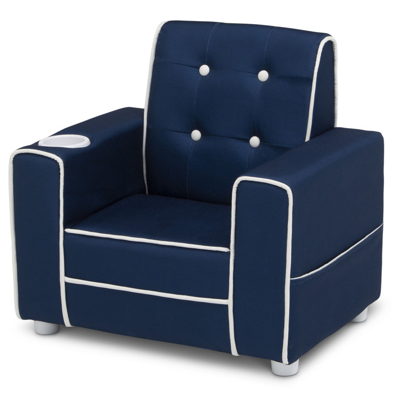 Chaise rembourrée avec porte-gobelet Delta Children Chelsea, bleu marine, Marine