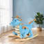 Chevaux et animaux à bascule en métal bleu, 9,2 x 4,9 x 7,6 po, avec contrôle pratique