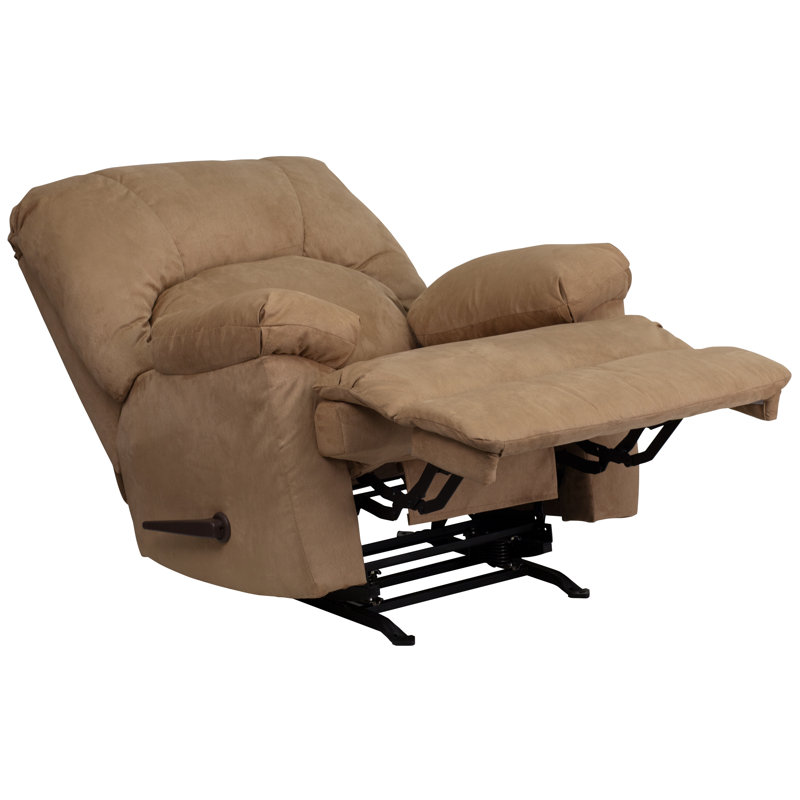 Fauteuil inclinable manuel berçant standard de 37 po de large Ranee, Suède de microfibre Montana Latte