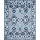 Orford Hand Tufted Wool Rug in Blue/Cream