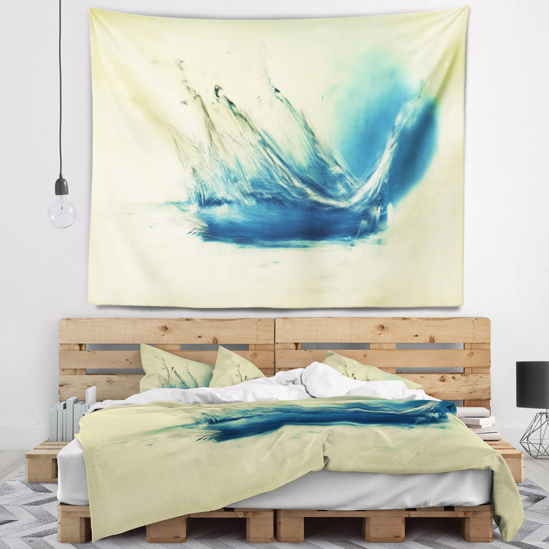 Tapisserie bleue splash d'eau douce Abstract, H 50 po x l 60 po