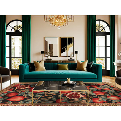  Washable Pomegranate Fruits Area Rug