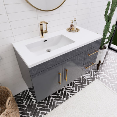 Trevah 42" Left Single Bathroom Vanity Set