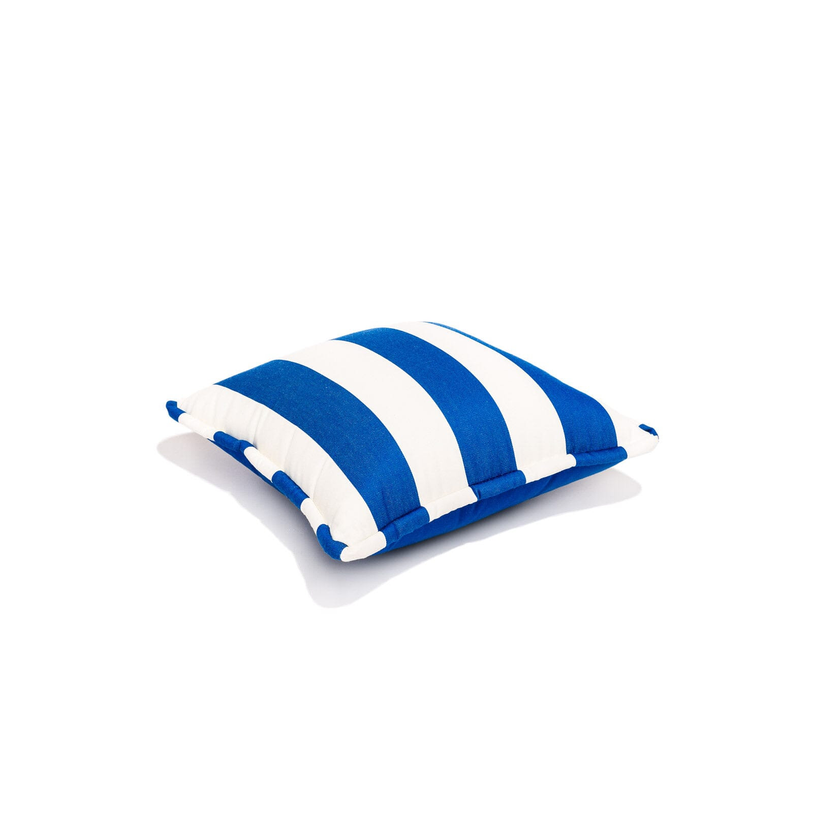 Devi Outdoor Pillow Cover & Insert, Blue Striped, 18" H x 18" W