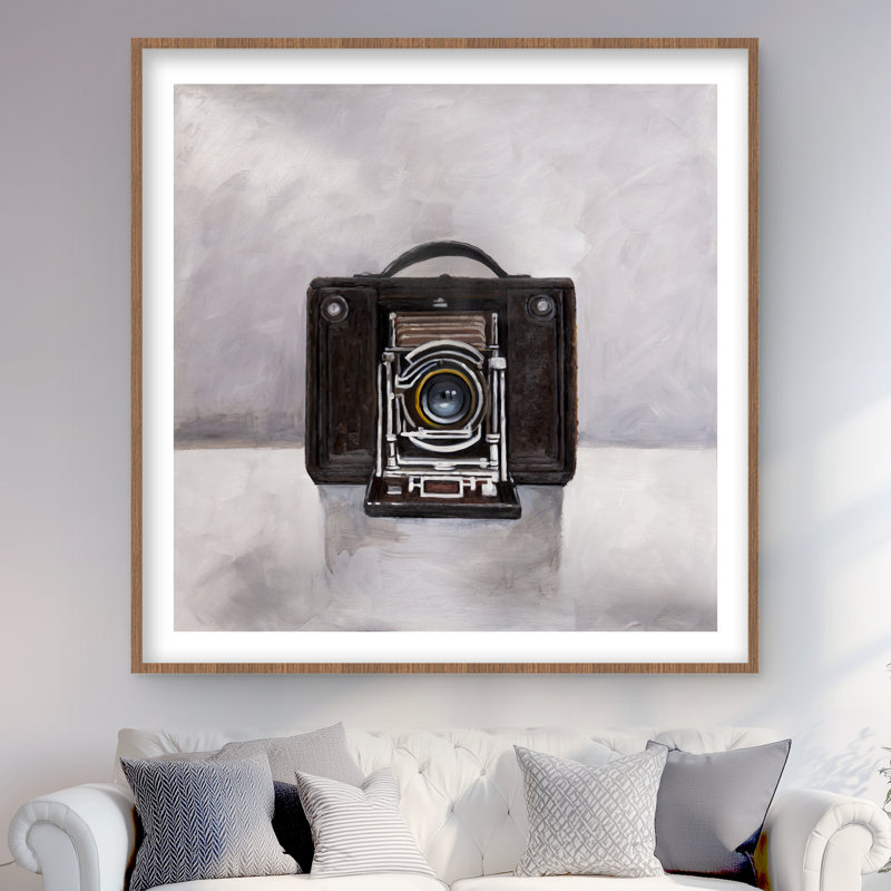 Vieil appareil photo - Reproduction matte encadrée rétro pour la décoration intérieure