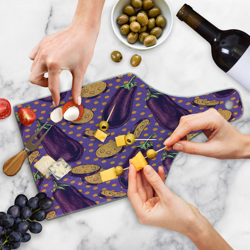 Planche à découper en verre trempé aubergine Ambesonne