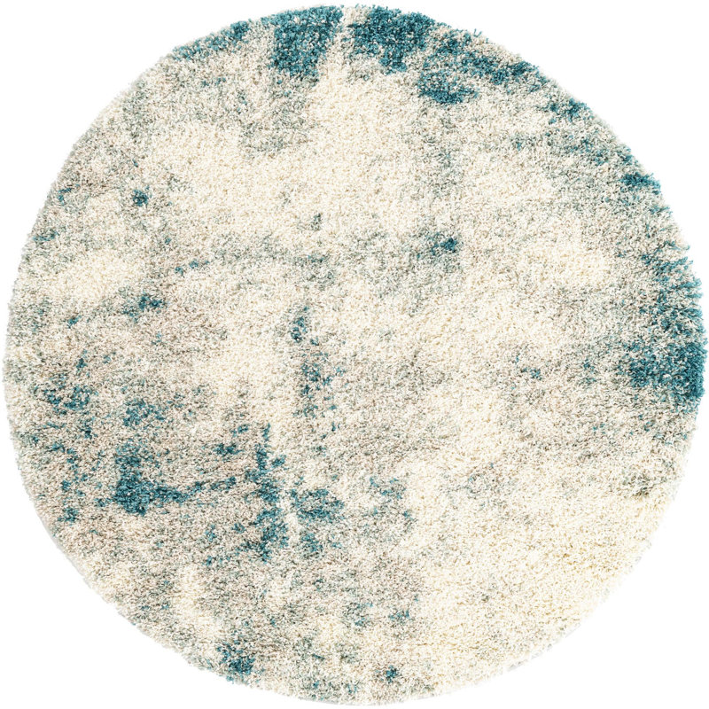 Performance Abstract Indoor Rug, Round 5'1"