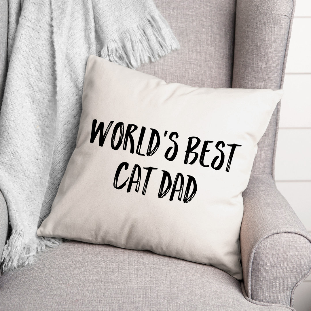 World's Best Cat Dad Throw Pillow Designs Direct Creative Group 