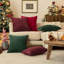 Paquet de 2 housses de coussin en chenille de Noël vert 18 x 18 pouces pour canapé-lit