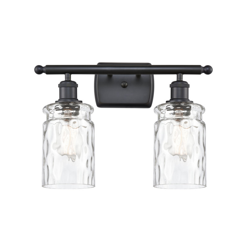 Éclairage de salle de bain à intensité variable 2 lumières Barner, Verre limpide, Noir mat, Ampoule à DEL rétro de 6 watts