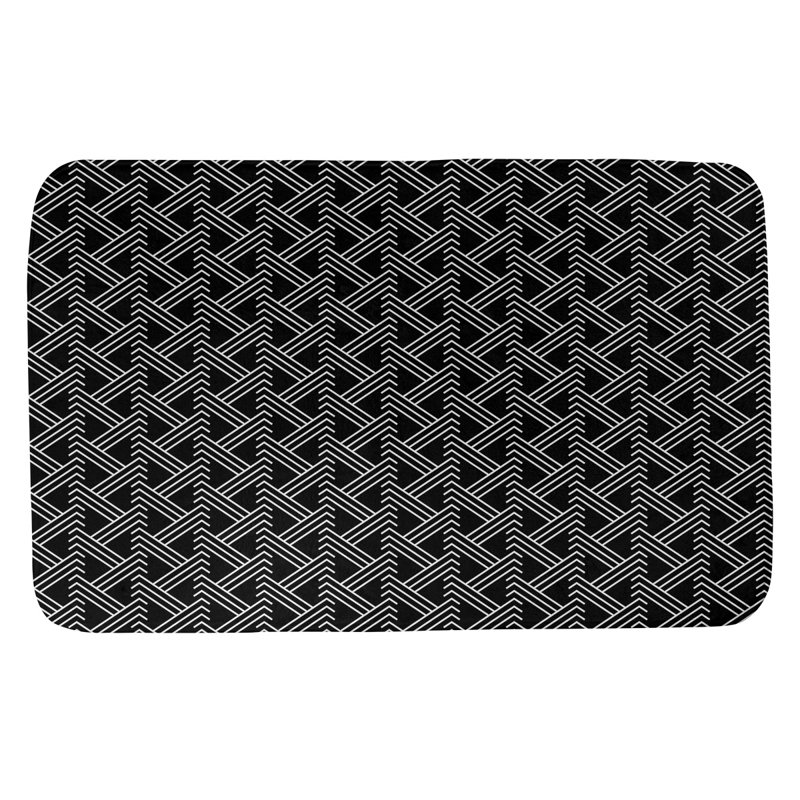 Tapis pour salle de bain Zig Zag, l 21 po x L 34 po, Noir/blanc