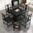 Black Square Solid Wood Poker Table-117093563