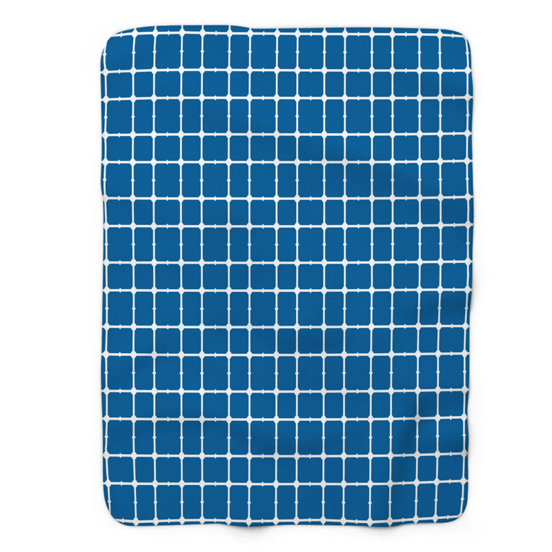 Blue Geo - Couverture sherpa de qualité supérieure 1 pièce, Grand lit