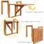 Table de balcon pliante en bois Meranti