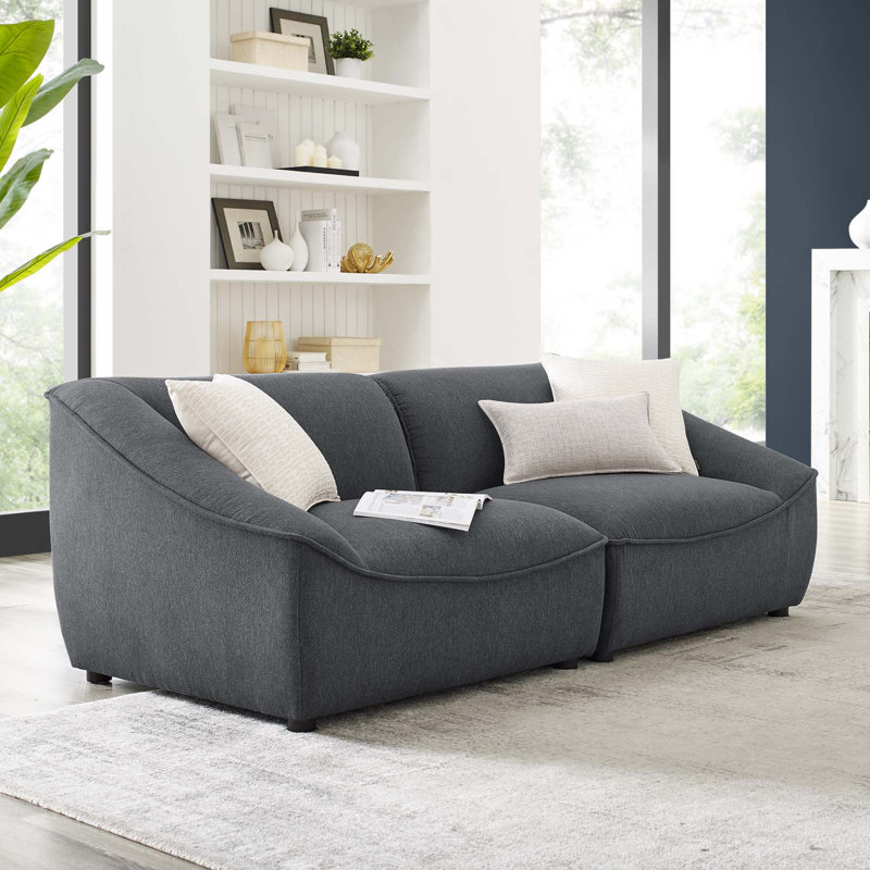 Comprise 2-Piece Loveseat, Charcoal