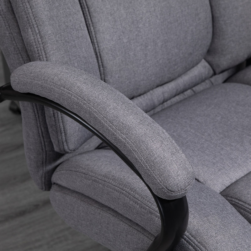 Markeece Executive Chair with Headrest, Light Gray, Linen