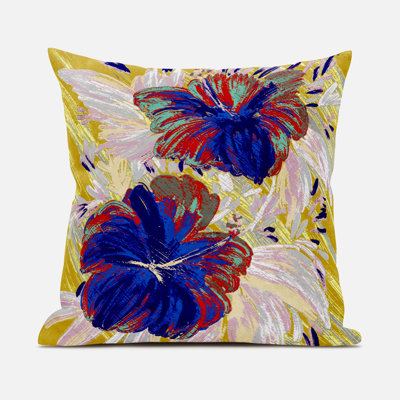 Floral Outdoor Reversible Throw Pillow
