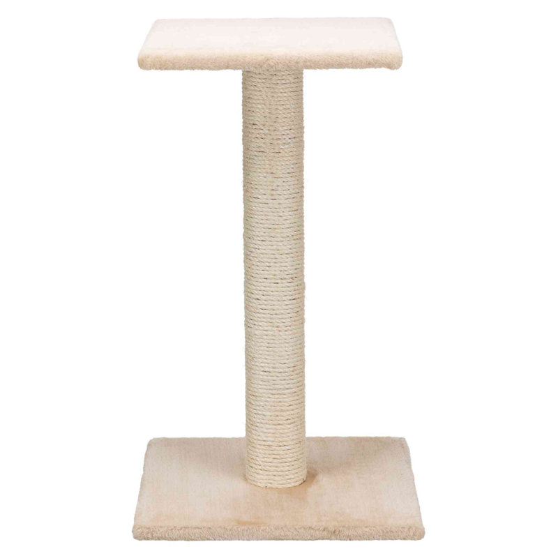 Beige Sisal Cat Scratching Post with Plush Platform