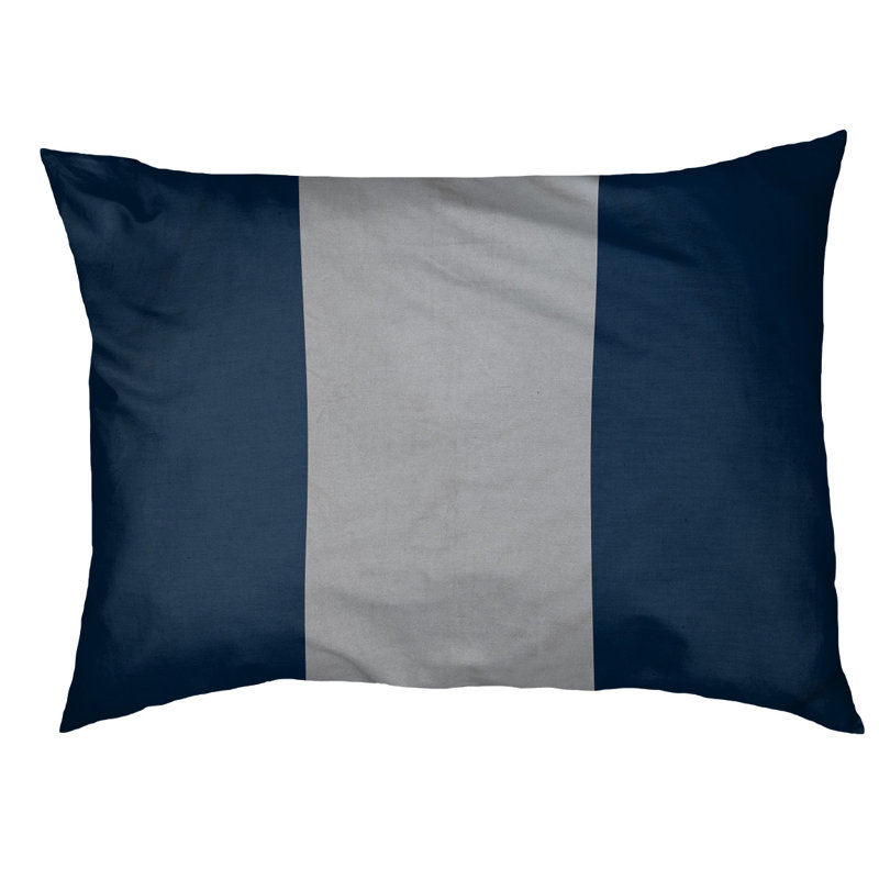 Coussin New York Bronx, Petit (l 28 po x P 18 po x H 6 po), Bleu / Argent