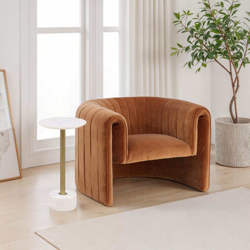 Rachael Marble End Table, White