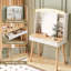Petit bureau de meuble-lavabo avec miroir lumineux coulissant et rangement