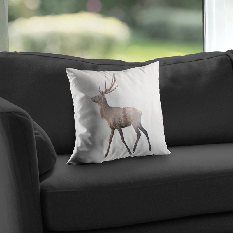 Deer and Forest - Brown Rustic – Throw Pillow Cover Only, Double-Sided Print, Insert Not Included