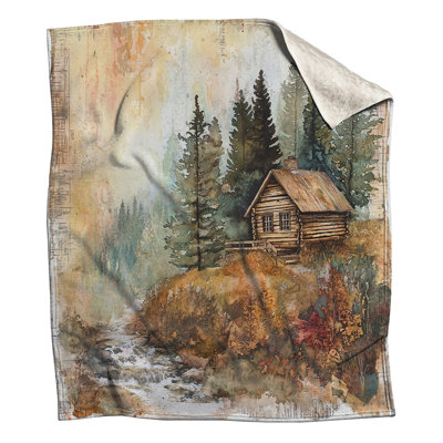 Rustic Cabin Forest Blankets
