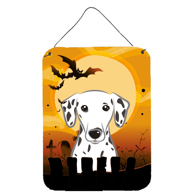 Halloween Graphic Art on Plaque, 16" H x 12" W, Dalmatian
