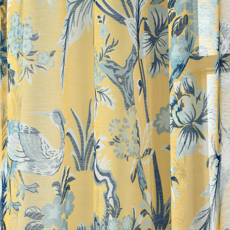 Lush Decor Dolores Floral Sheer Curtain Panels Pair Drapes (Set of 2)