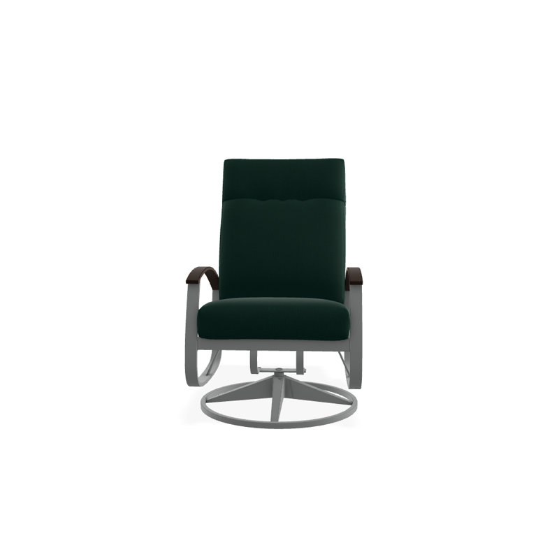 Chaise de patio pivotante avec coussins Askar, Salée, Kona P10, Graphite texturé