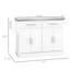 Îlot de cuisine sur roulettes pour plus d'efficacité, blanc, comptoir en acier inoxydable, 2 tiroirs, armoires, étagère à épices, porte-serviettes, armoire mobile, plateau, support, support, solution de rangement pratique