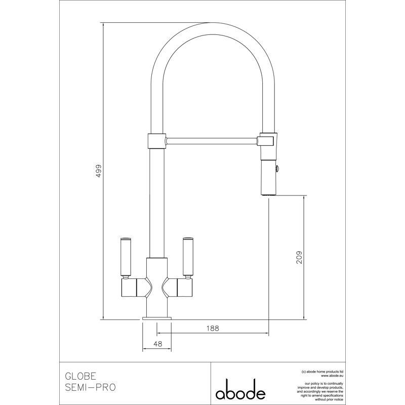 Abode Globe Professional Tap, Brushed Nickel