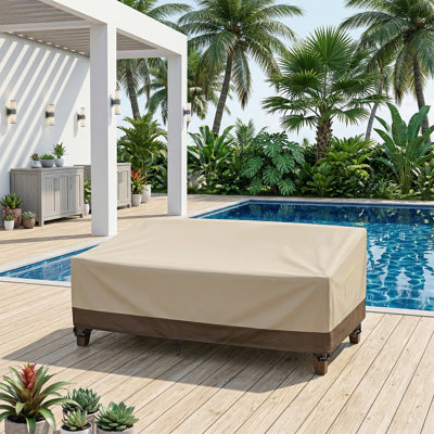 600D Oxford Fabric Heavy Duty 3-Seater Outdoor Sofa Cover, All-Weather Waterproof Patio Furniture Cover with Air Vent and Reinforced Handles