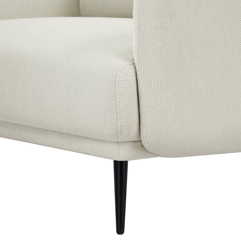Chrispin 38" Wide Upholstery Arm Chair Accent Chair Single Seat Sofa For Living Room, White Linen
