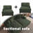 Oversized Upholstered Green Corduroy Sleeper Sofa Bed Lounge sofa with Armrests & Throw Pillows-472867818