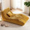 Chaise longue, canapé inclinable rembourré moderne, avec dossier incurvé