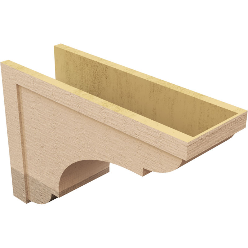 Cèdre Bryant, grain de bois brut TimberThane Corbel, apprêté brun clair, H 24 po x l 12 po x P 36 po