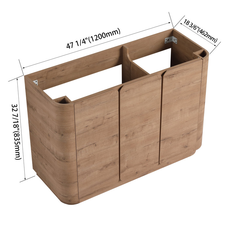 48" Freestanding Bathroom Vanity Base with Soft Close Doors