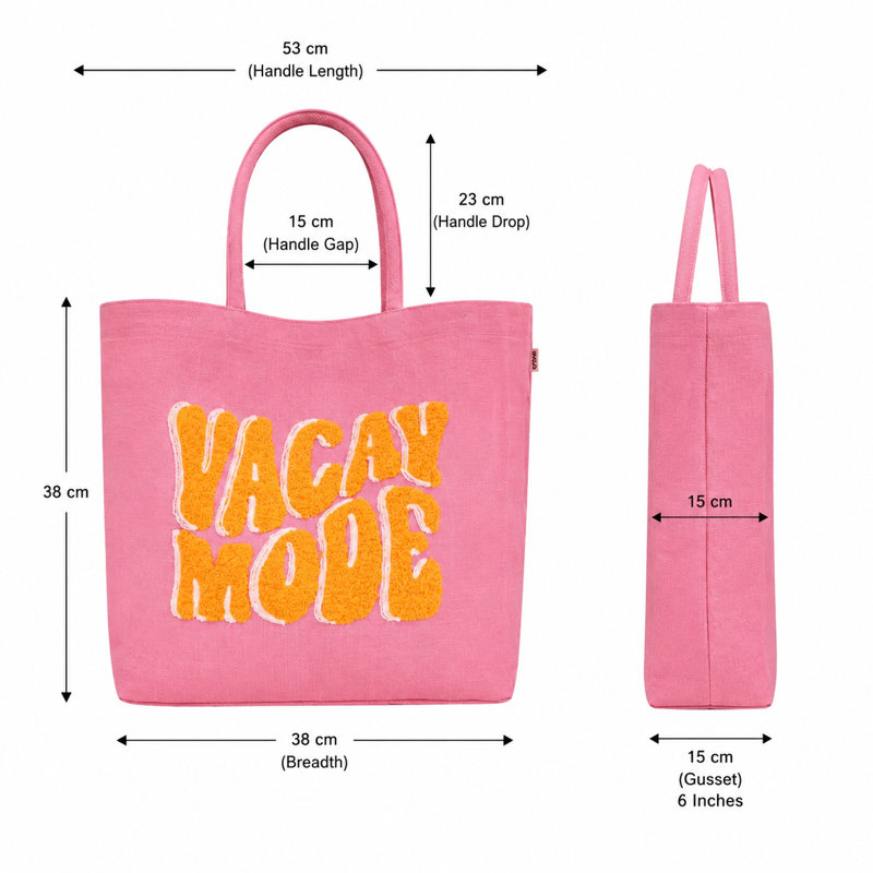 Blush Vacay Mode Beach Tote – Chic Multi-Color Jute Bag