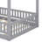 Classic Wood House Bed Frame with Protective Fence-129109674