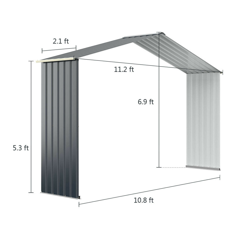 Ensemble d'extension pour remise extérieure, H 82,8 po x l 134,4 po x P 25,2 po