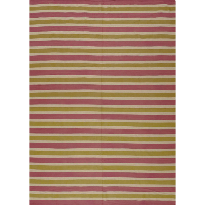 Striped Area Rug in Copper/Green