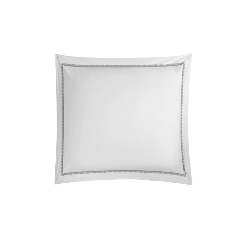 Bitsy Dots_Shams, White/Gray, Euro
