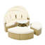 Ensemble de canapé modulaire d'extérieur rond en rotin à deux tons avec auvent rétractable, siège séparé et coussin amovible-1405264442