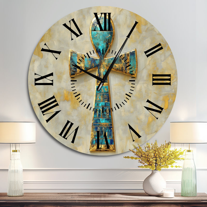Ankh of Eternal Life - Boho Oversized Metal Wall Clock, Surdimensionné
