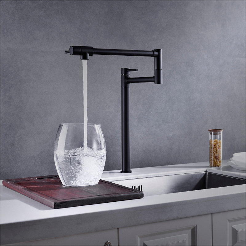 Robinet remplisseur de pot avec tige d'extension, Matte Black