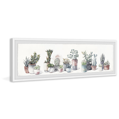 Green Plants Arrangement by Marmont Hill - Single Picture Frame Panoramic Painting