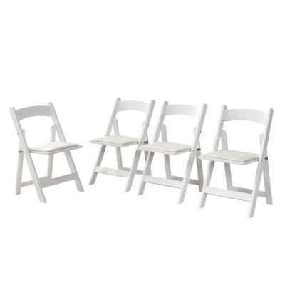 Chaise pliante rembourrée, peu encombrante, facile à transporter, 4 pièces, coussin / tablette, salle à manger